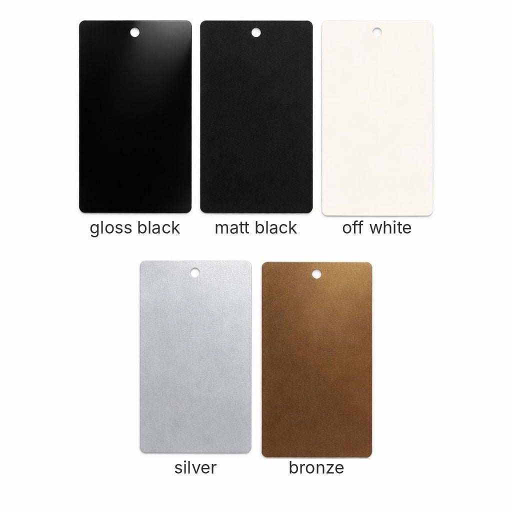 Available colors: Gloss Black, Matt Black, Off White, Silver, Bronze