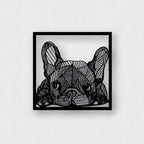 French Bulldog Geometric Line Art Metal Wall Decor