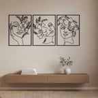 Floral Goddess Trio Metal Strip Wall Art