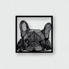 French Bulldog Geometric Line Art Metal Wall Decor