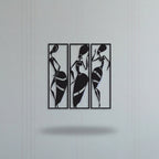 African Tribal Women Triptych Metal Wall Art