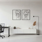 Abstract Minimalist Women Faces Metal Wall Art Set