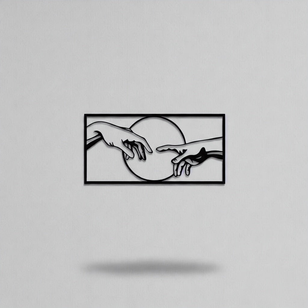The Creation of Adam Hands Metal Wall Art