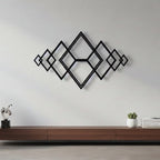 Geometric Interlocking Diamonds Metal Wall Art