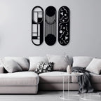 Modern Geometric Trio Metal Wall Art Panels