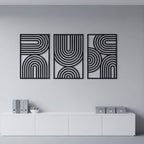 Art Deco Arched Lines Trio Metal Wall Art