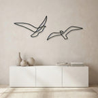 Minimalist Flying Seagulls Metal Wall Art