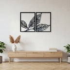 Elegant Foliage Pair Metal Wall Art Panels