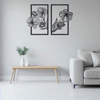 Elegant Floral Duo Metal Strip Wall Art