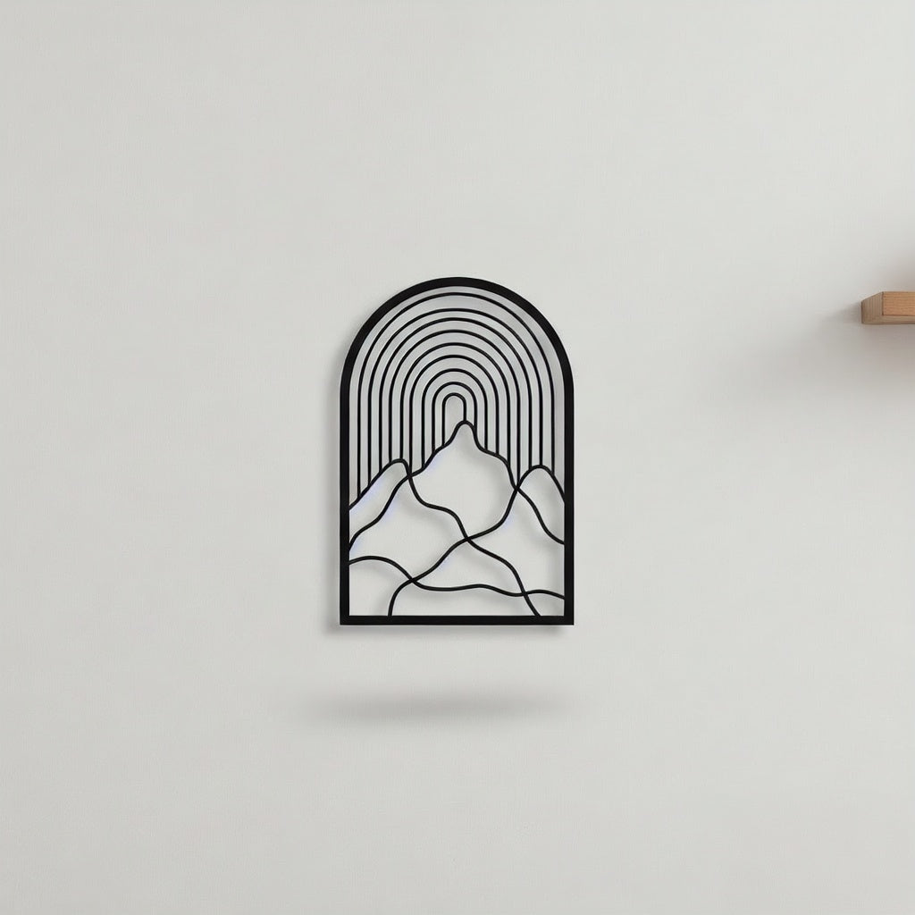 Arched Mountain Peaks Metal Wall Art