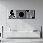 Triptych Geometric Celestial Metal Wall Art