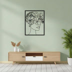 Floral Woman Portrait Metal Line Art