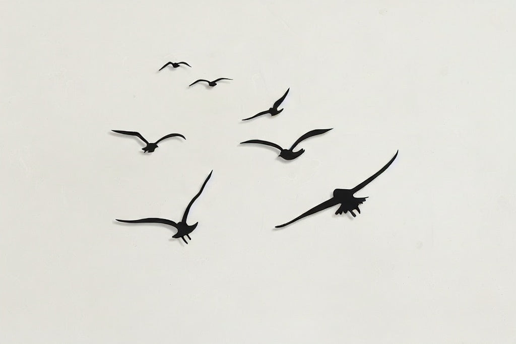 Migrating Birds Flight Metal Strip Wall Art