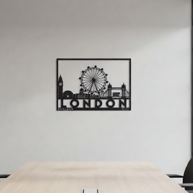 London Skyline Cityscape Metal Strip Wall Art