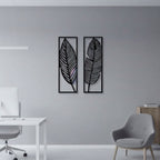 Modern Tropical Banana Leaf Duo Metal Wall Art