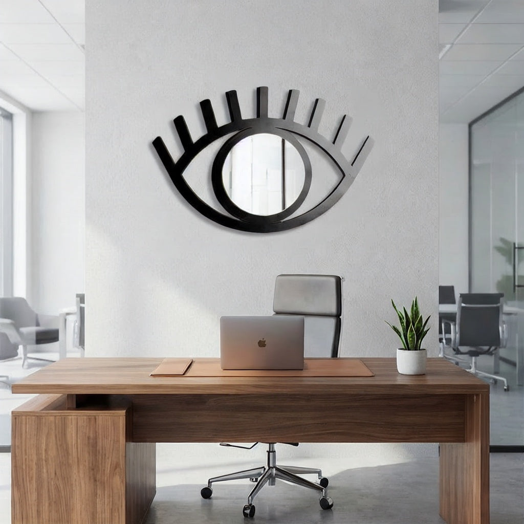 Modern Abstract Eye Silhouette Metal Wall Art