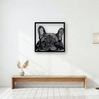 French Bulldog Geometric Line Art Metal Wall Decor