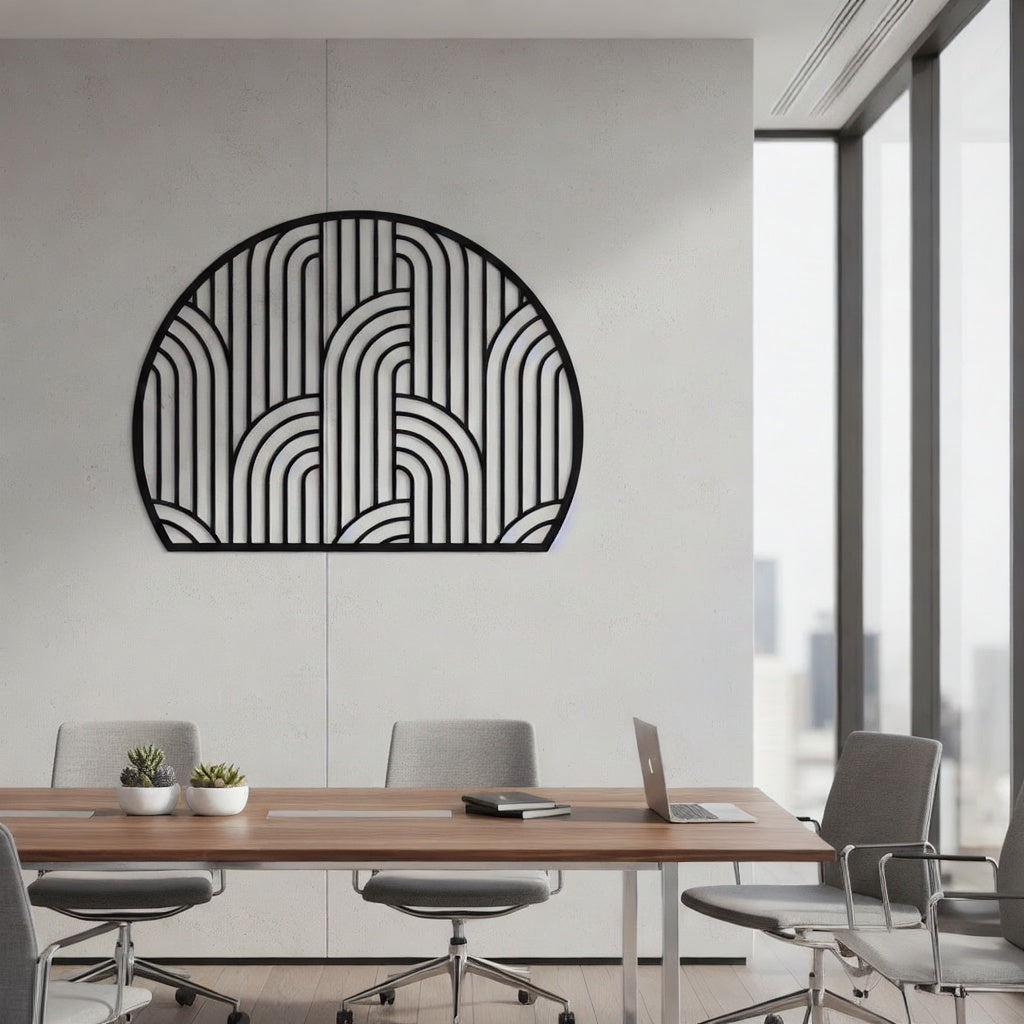 Art Deco Arched Lines Metal Strip Wall Art