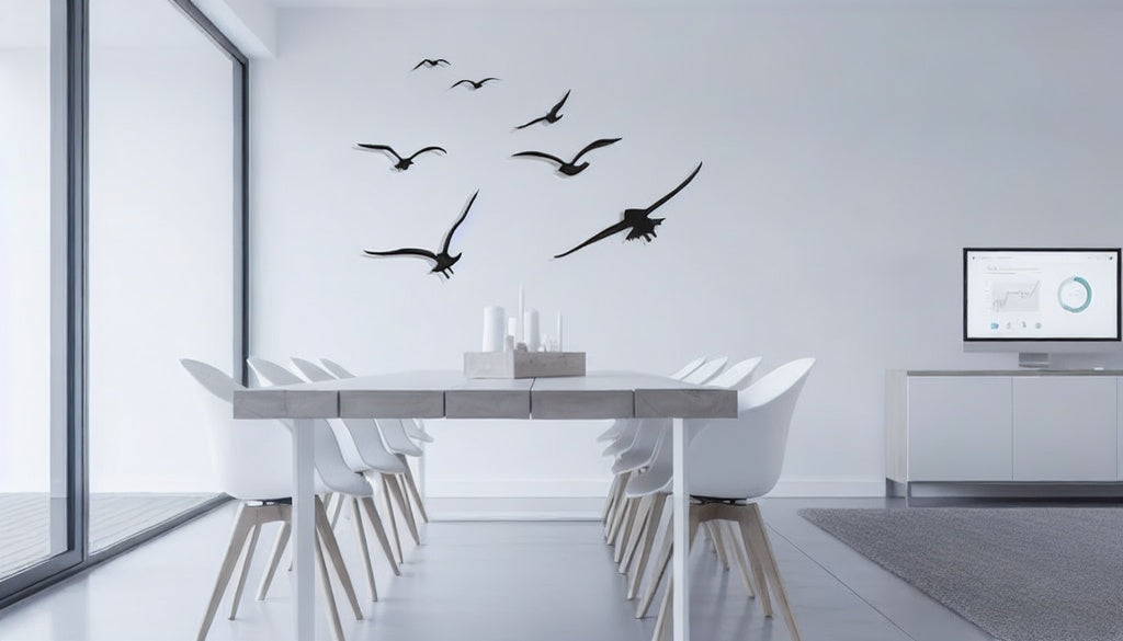 Migrating Birds Flight Metal Strip Wall Art