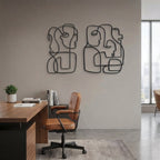 Abstract Faces Minimalist Metal Wall Art
