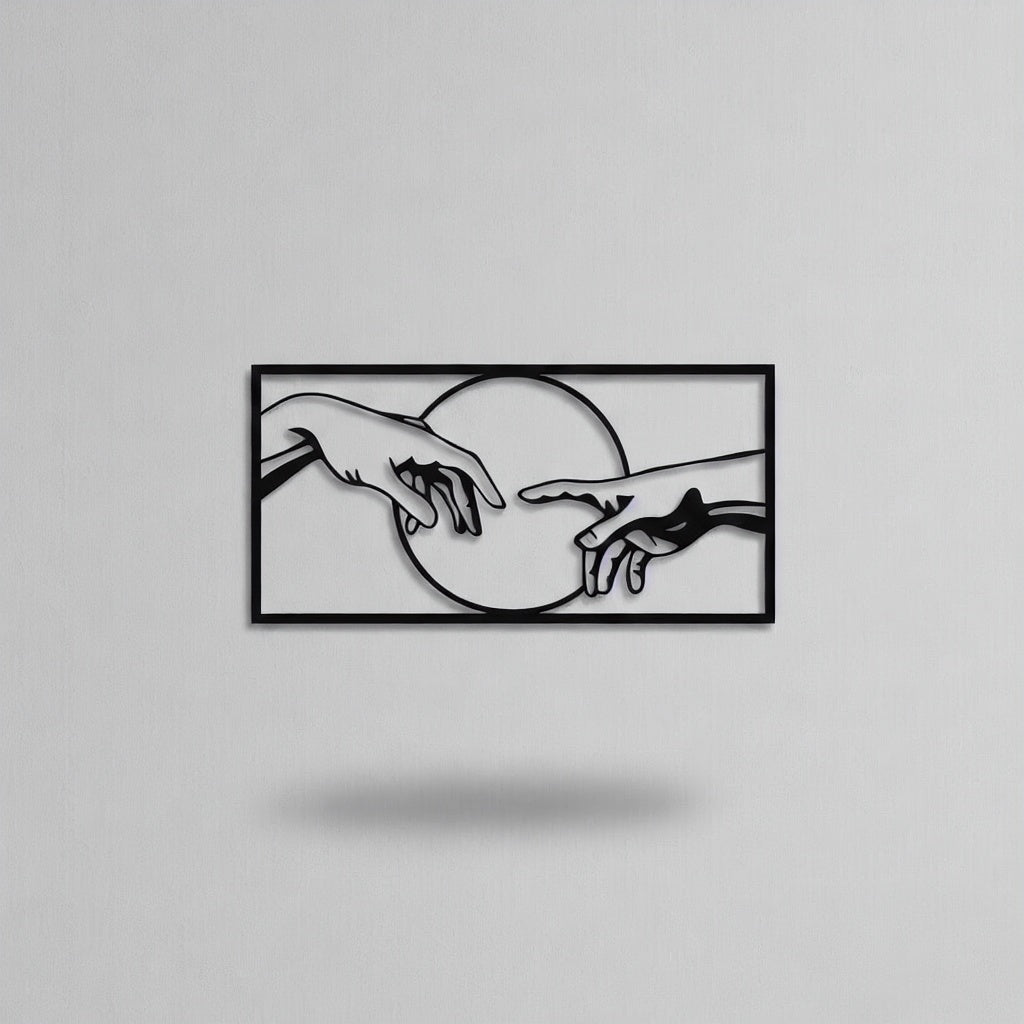 The Creation of Adam Hands Metal Wall Art