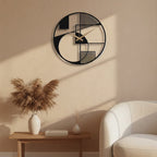 Modern Geometric Abstract Metal Wall Clock