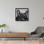 French Bulldog Geometric Line Art Metal Wall Decor