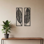 Modern Tropical Banana Leaf Duo Metal Wall Art