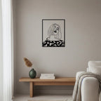 Modern Chic Woman with Bob Cut Metal Wall Art