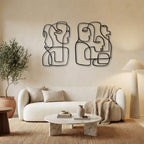 Abstract Faces Minimalist Metal Wall Art