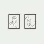 Minimalist Abstract Faces Line Art Metal Wall Decor Set
