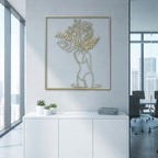Botanical Female Silhouette Metal Wall Art