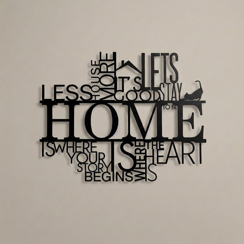 Home Quote Typography Metal Wall Art