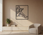 Minimalist Reading Woman Metal Wall Art