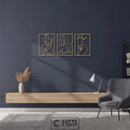 Minimalist Abstract Nude Female Form Metal Wall Art Triptych