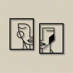 Minimalist Abstract Face Line Art Metal Wall Decor