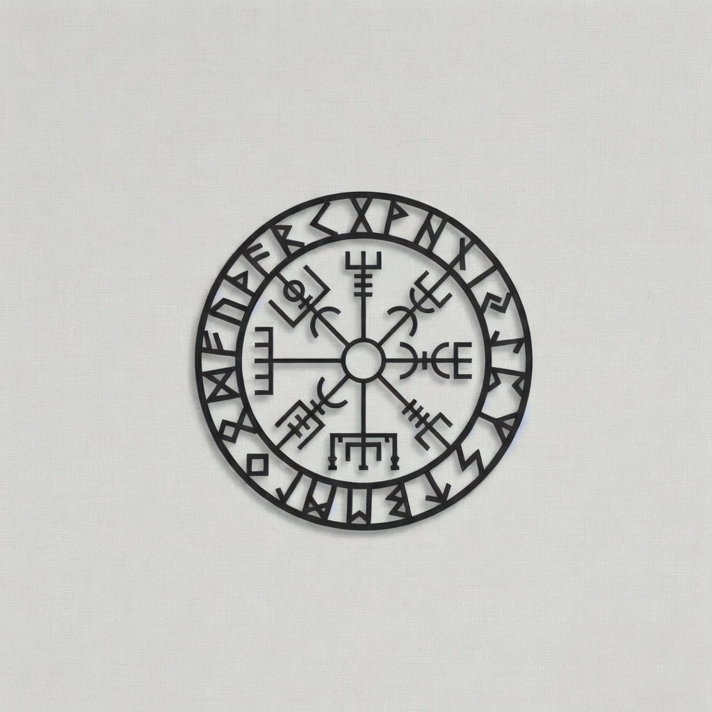 Viking Vegvisir Compass Circular Metal Wall Art