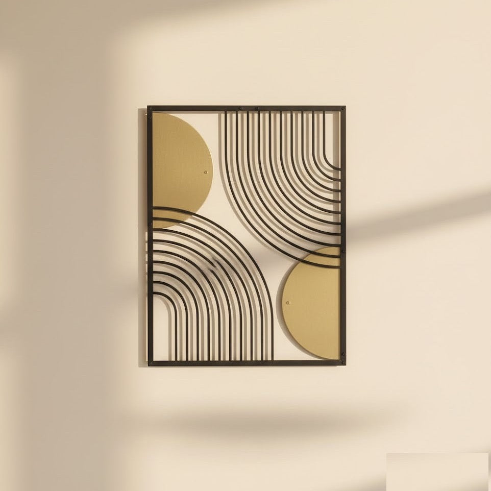 Modern Geometric Semicircle and Arch Metal Wall Art