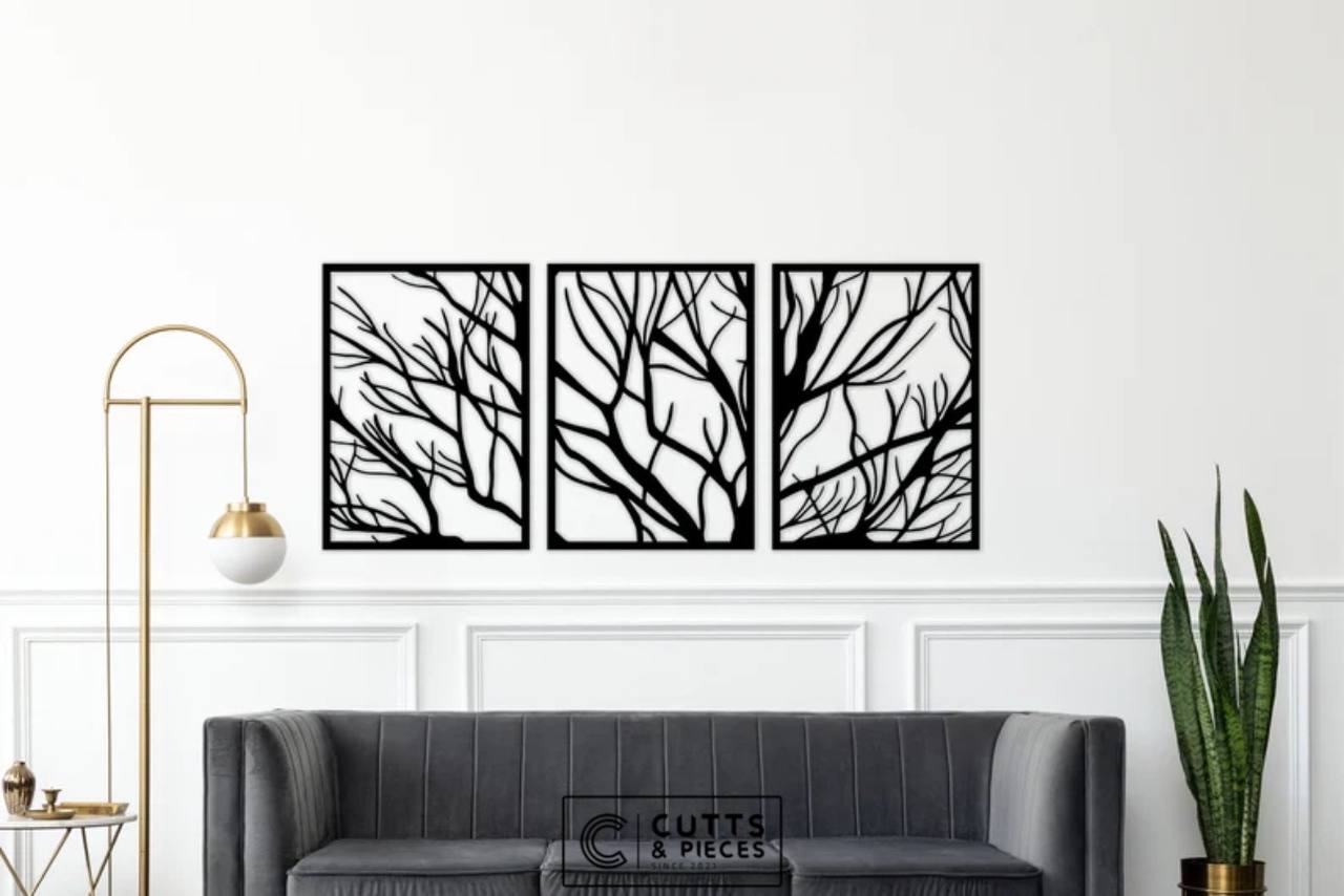 Tranquil Branches 3-Piece Metal Wall Art Set