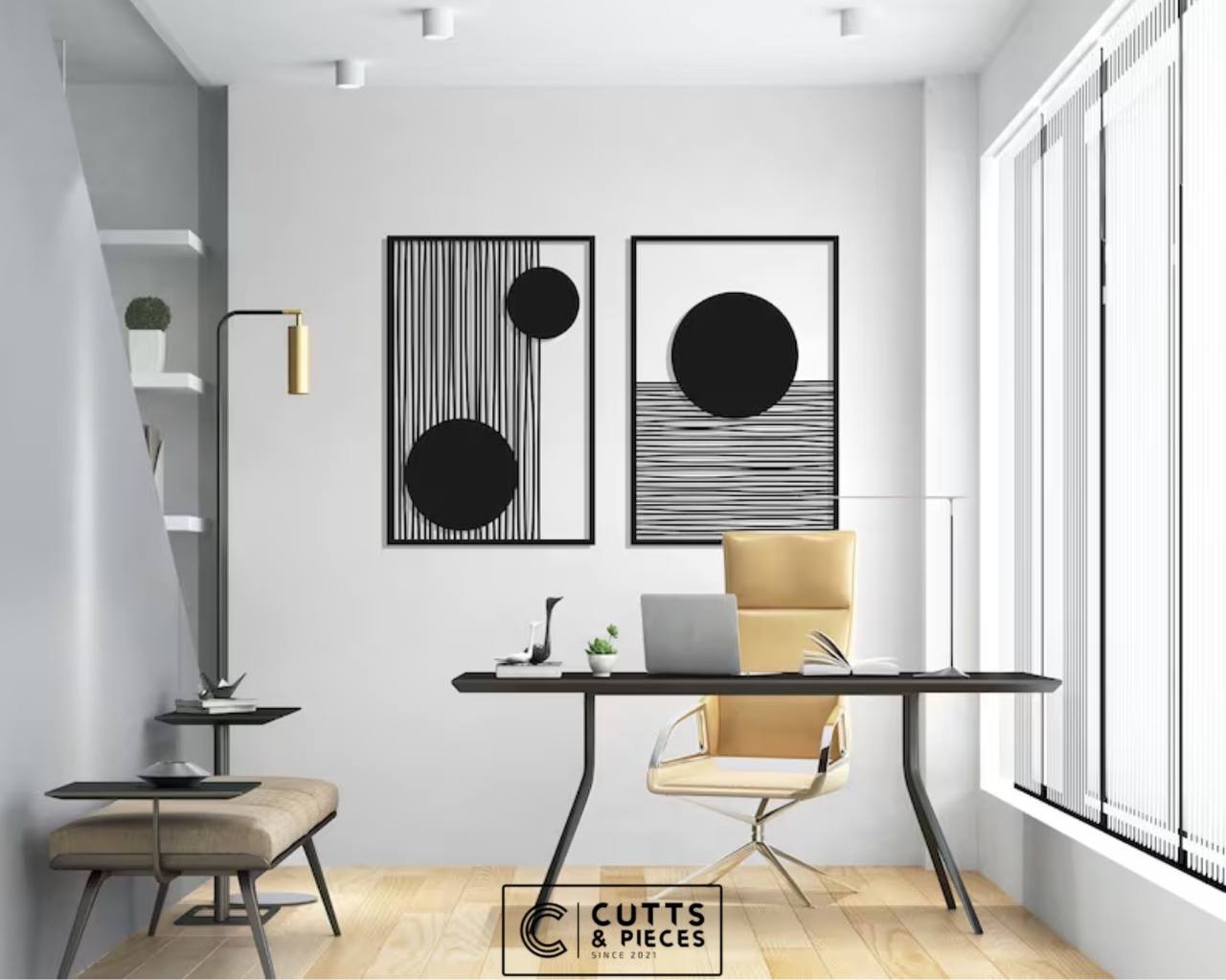 Dual Balance Modern Geometric Metal Wall Art Set