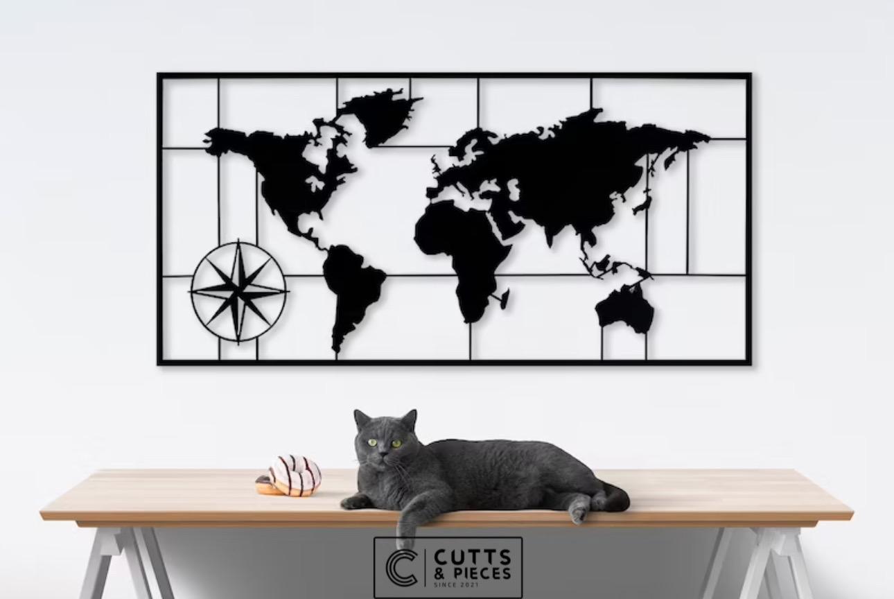 World Map Compass